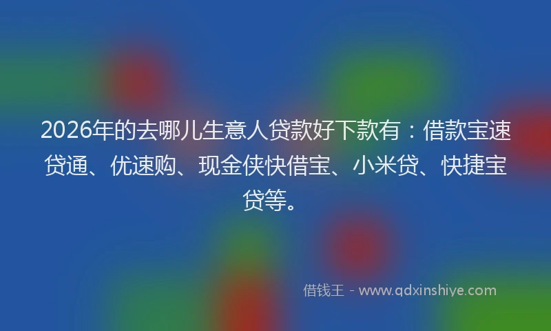 2026年的去哪儿生意人贷款好下款有：借款宝速贷通、优速购、现金侠快借宝、小米贷、快捷宝贷等。