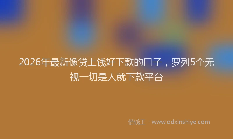 2026年最新像贷上钱好下款的口子，罗列5个无视一切是人就下款平台