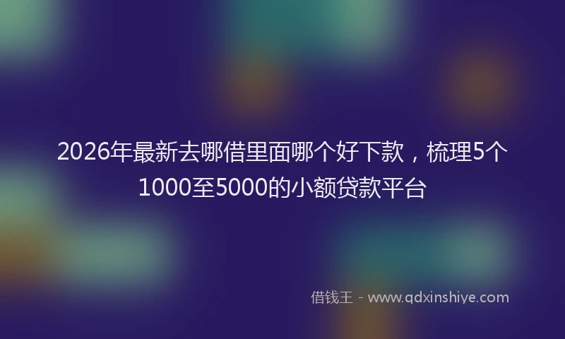 2026年最新去哪借里面哪个好下款，梳理5个1000至5000的小额贷款平台