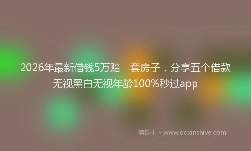 2026年最新借钱5万赔一套房子，分享五个借款无视黑白无视年龄100%秒过app