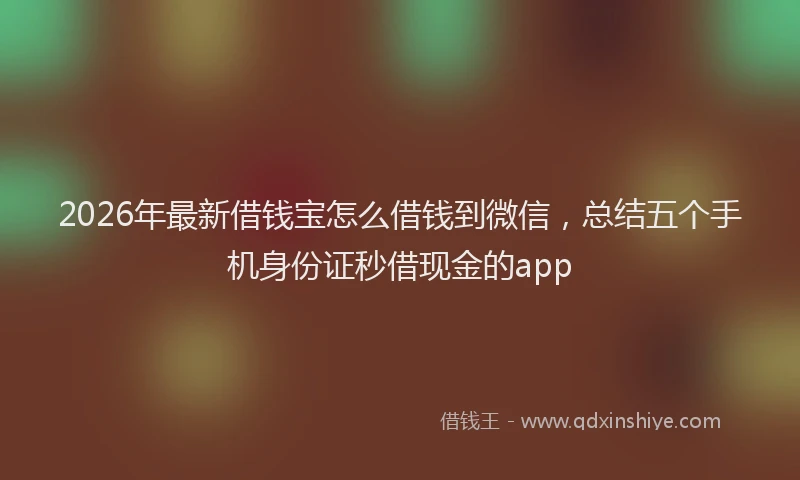 2026年最新借钱宝怎么借钱到微信,总结五个手机身份证秒借现金的app