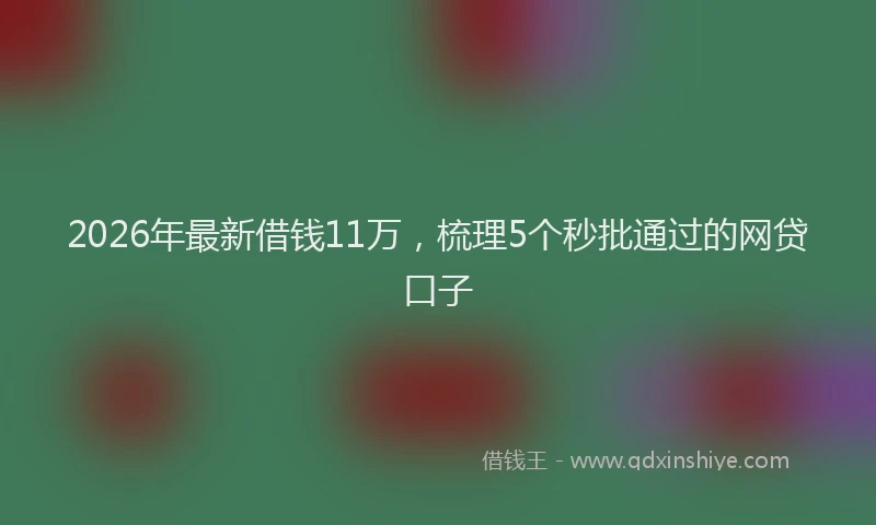 2026年最新借钱11万，梳理5个秒批通过的网贷口子