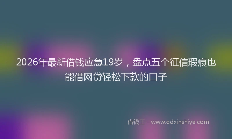 2026年最新借钱应急19岁，盘点五个征信瑕疵也能借网贷轻松下款的口子