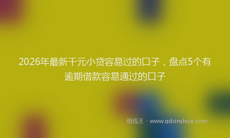 2026年最新千元小贷容易过的口子,盘点5个有逾期借款容易通过的口子