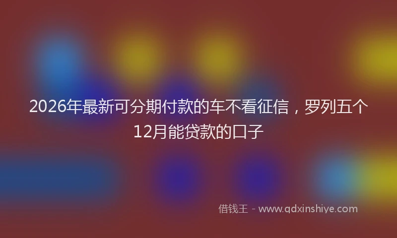 2026年最新可分期付款的车不看征信，罗列五个12月能贷款的口子
