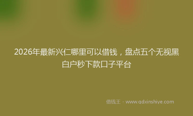 2026年最新兴仁哪里可以借钱，盘点五个无视黑白户秒下款口子平台