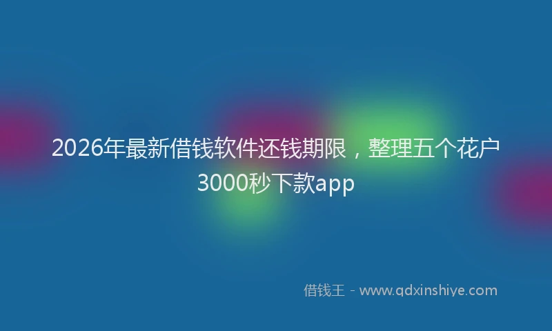 2026年最新借钱软件还钱期限，整理五个花户3000秒下款app