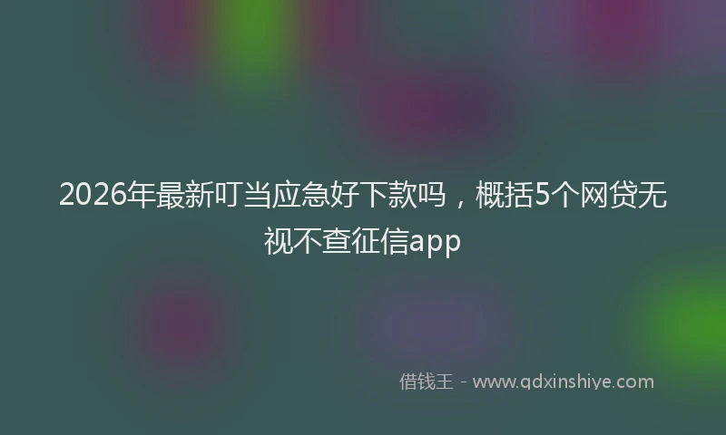2026年最新叮当应急好下款吗，概括5个网贷无视不查征信app