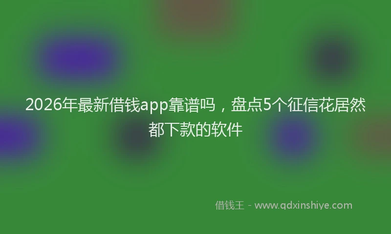 2026年最新借钱app靠谱吗，盘点5个征信花居然都下款的软件