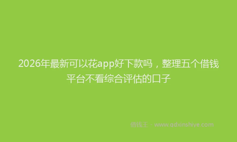 2026年最新可以花app好下款吗，整理五个借钱平台不看综合评估的口子