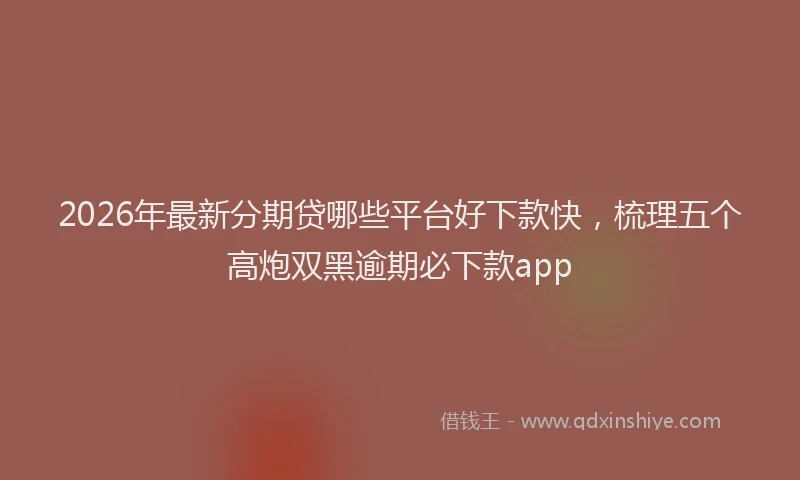 2026年最新分期贷哪些平台好下款快，梳理五个高炮双黑逾期必下款app