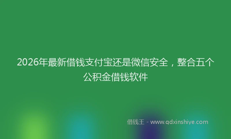 2026年最新借钱支付宝还是微信安全，整合五个公积金借钱软件