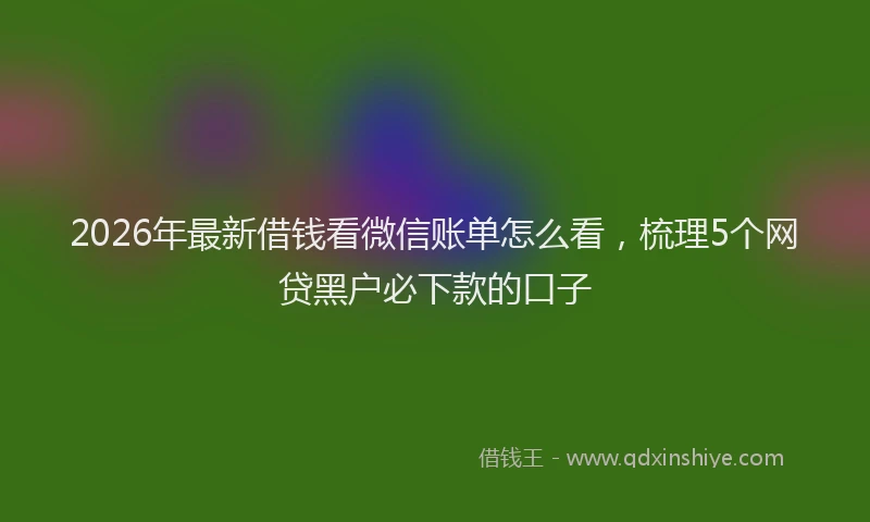 2026年最新借钱看微信账单怎么看，梳理5个网贷黑户必下款的口子