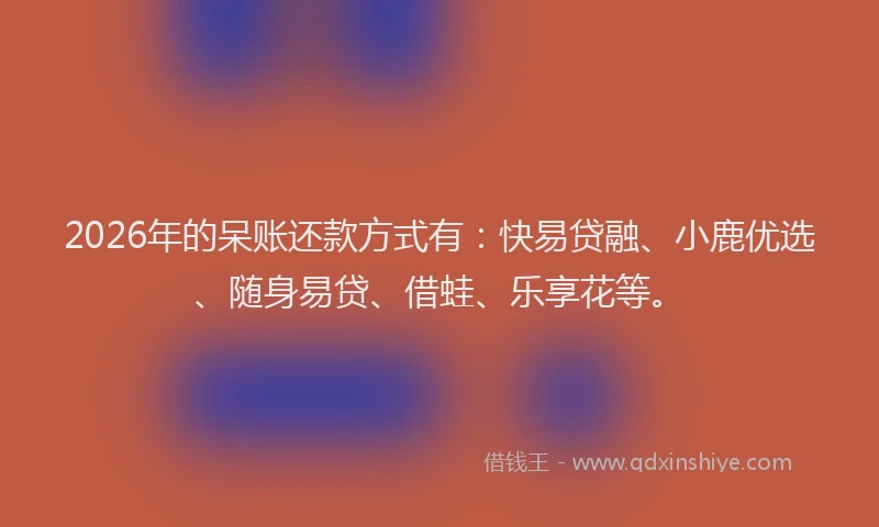 2026年的呆账还款方式有：快易贷融、小鹿优选、随身易贷、借蛙、乐享花等。