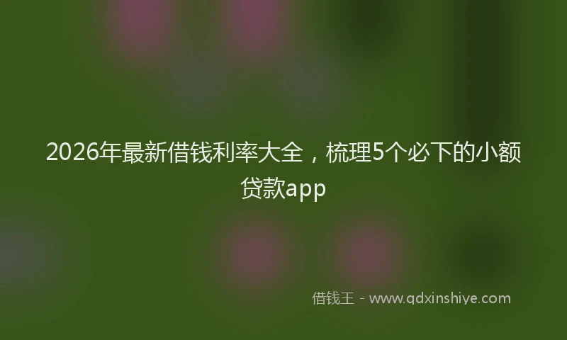 2026年最新借钱利率大全，梳理5个必下的小额贷款app