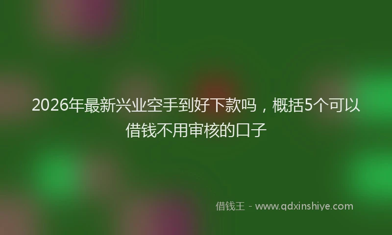 2026年最新兴业空手到好下款吗，概括5个可以借钱不用审核的口子