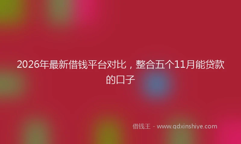 2026年最新借钱平台对比，整合五个11月能贷款的口子