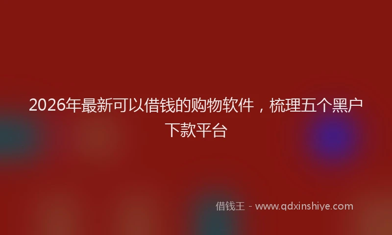 2026年最新可以借钱的购物软件，梳理五个黑户下款平台
