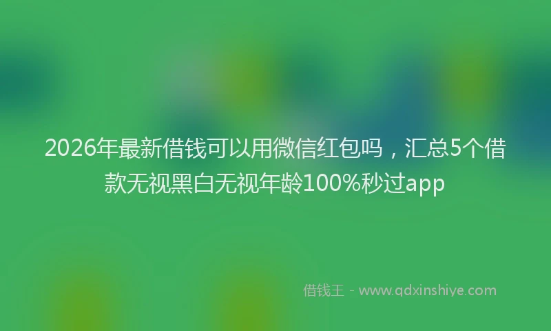 2026年最新借钱可以用微信红包吗，汇总5个借款无视黑白无视年龄100%秒过app