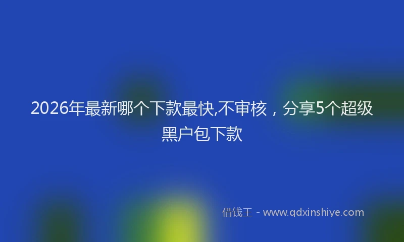 2026年最新哪个下款最快,不审核，分享5个超级黑户包下款