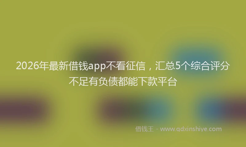 2026年最新借钱app不看征信,汇总5个综合评分不足有负债都能下款平台