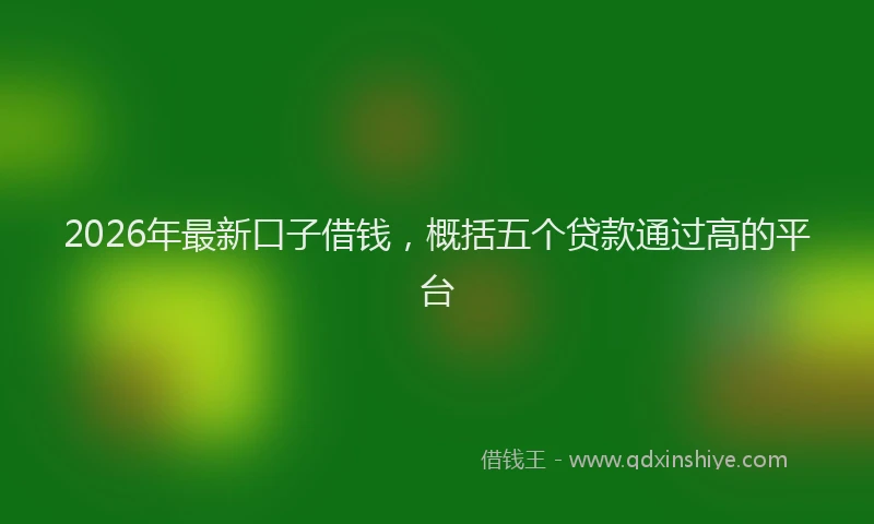 2026年最新口子借钱，概括五个贷款通过高的平台