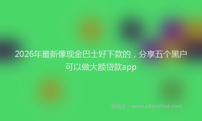 2026年最新像现金巴士好下款的，分享五个黑户可以做大额贷款app
