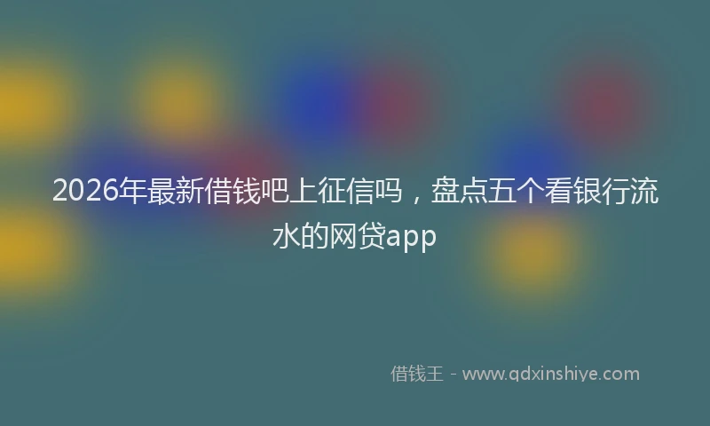 2026年最新借钱吧上征信吗，盘点五个看银行流水的网贷app