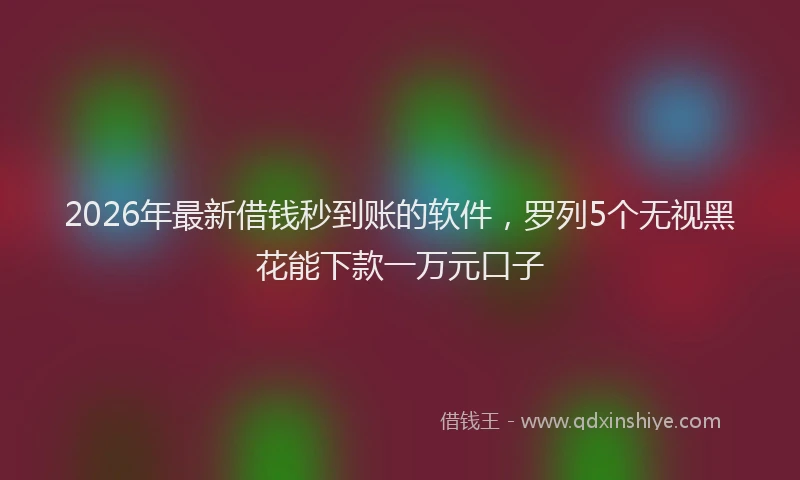 2026年最新借钱秒到账的软件，罗列5个无视黑花能下款一万元口子