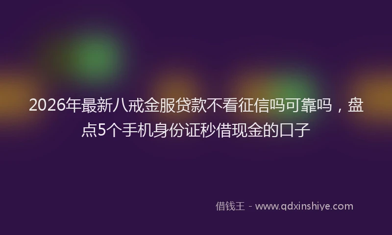 2026年最新八戒金服贷款不看征信吗可靠吗,盘点5个手机身份证秒借现金的口子