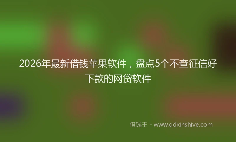 2026年最新借钱苹果软件,盘点5个不查征信好下款的网贷软件