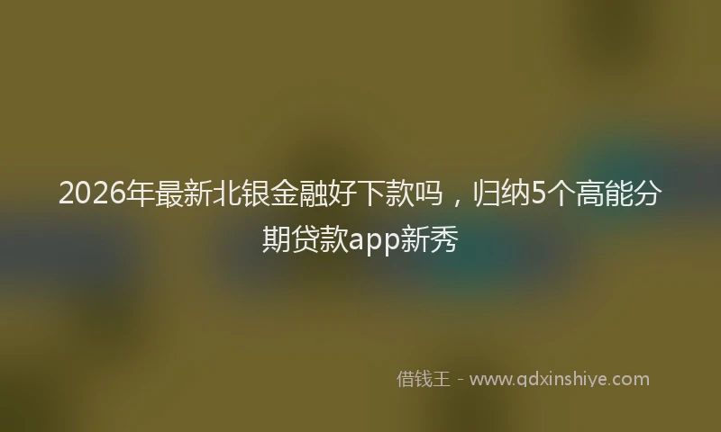 2026年最新北银金融好下款吗，归纳5个高能分期贷款app新秀
