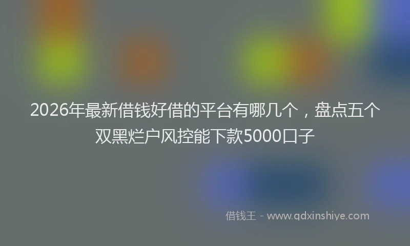 2026年最新借钱好借的平台有哪几个，盘点五个双黑烂户风控能下款5000口子