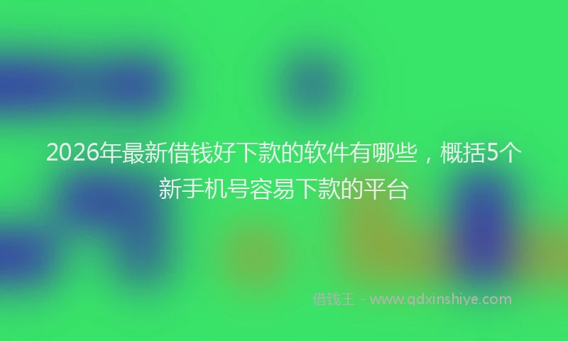 2026年最新借钱好下款的软件有哪些，概括5个新手机号容易下款的平台
