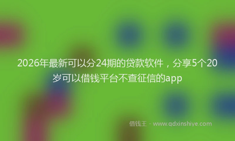 2026年最新可以分24期的贷款软件，分享5个20岁可以借钱平台不查征信的app