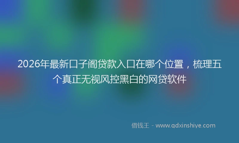 2026年最新口子阁贷款入口在哪个位置,梳理五个真正无视风控黑白的网贷软件