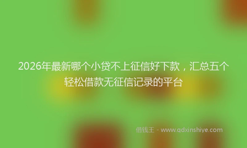 2026年最新哪个小贷不上征信好下款，汇总五个轻松借款无征信记录的平台