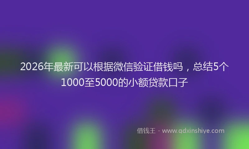2026年最新可以根据微信验证借钱吗，总结5个1000至5000的小额贷款口子