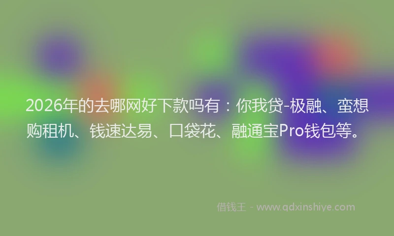 2026年的去哪网好下款吗有：你我贷-极融、蛮想购租机、钱速达易、口袋花、融通宝Pro钱包等。
