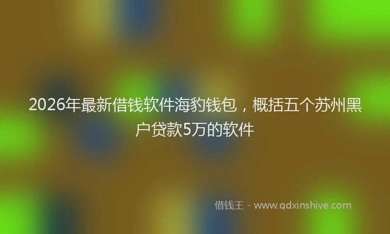 2026年最新借钱软件海豹钱包，概括五个苏州黑户贷款5万的软件