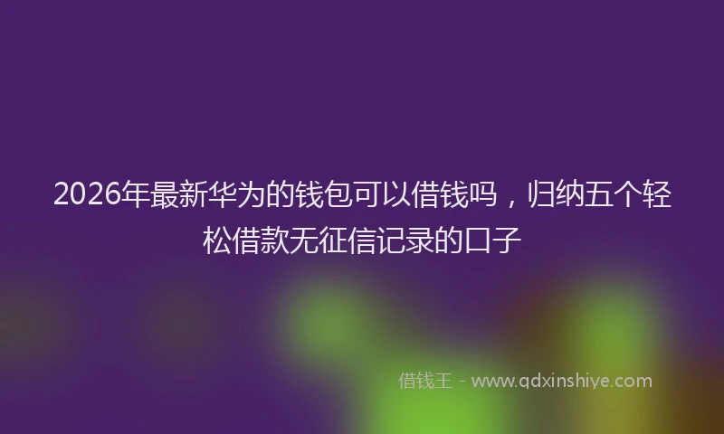 2026年最新华为的钱包可以借钱吗，归纳五个轻松借款无征信记录的口子