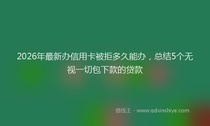 2026年最新办信用卡被拒多久能办，总结5个无视一切包下款的贷款