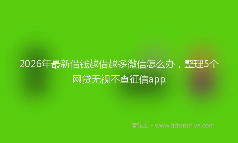 2026年最新借钱越借越多微信怎么办，整理5个网贷无视不查征信app