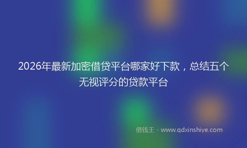 2026年最新加密借贷平台哪家好下款，总结五个无视评分的贷款平台