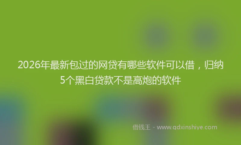 2026年最新包过的网贷有哪些软件可以借,归纳5个黑白贷款不是高炮的软件