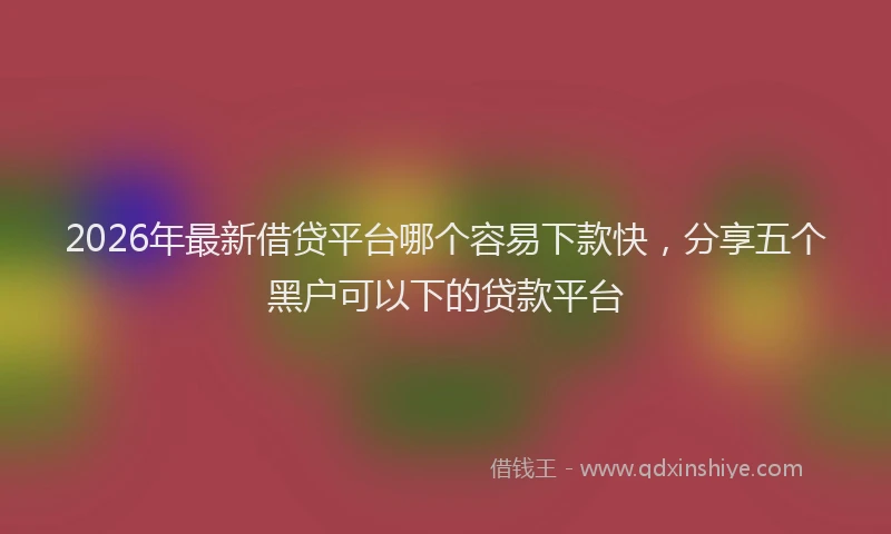 2026年最新借贷平台哪个容易下款快，分享五个黑户可以下的贷款平台