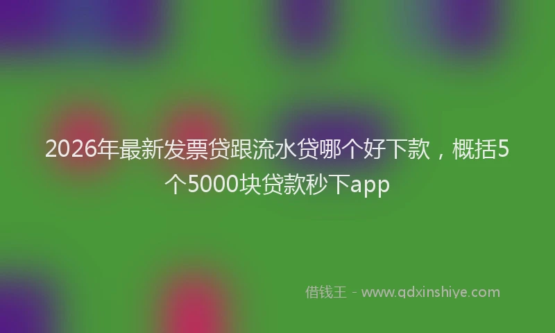 2026年最新发票贷跟流水贷哪个好下款,概括5个5000块贷款秒下app