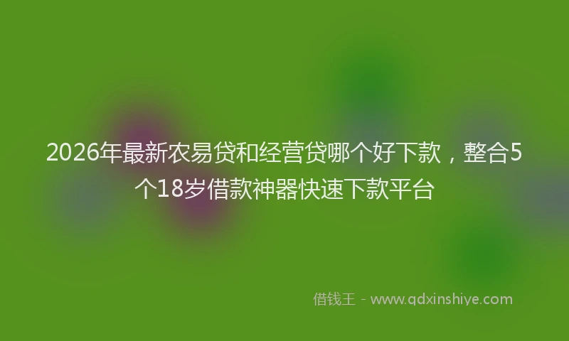 2026年最新农易贷和经营贷哪个好下款，整合5个18岁借款神器快速下款平台