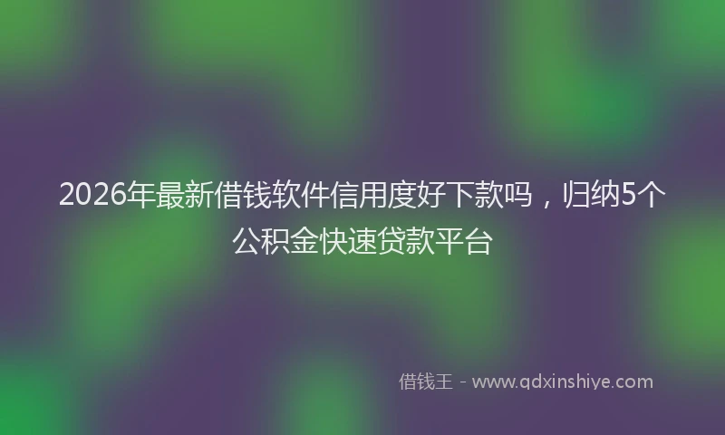 2026年最新借钱软件信用度好下款吗，归纳5个公积金快速贷款平台
