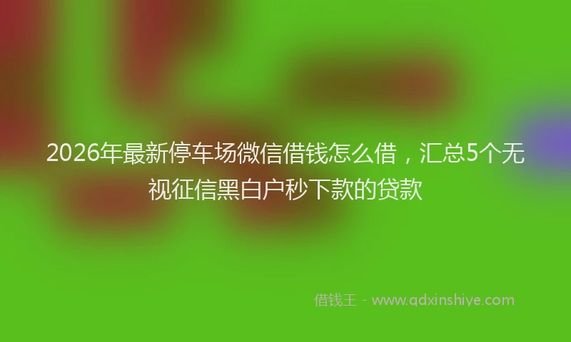 2026年最新停车场微信借钱怎么借，汇总5个无视征信黑白户秒下款的贷款
